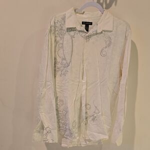 Axcess White Shirt with Blue Pattern